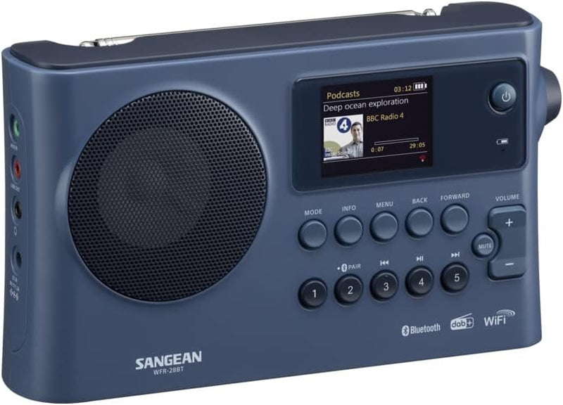 Sangean WFR-28 BT Dark Blue Internetradio mit Dab+ - WLAN - USB - DRM - Bluetooth