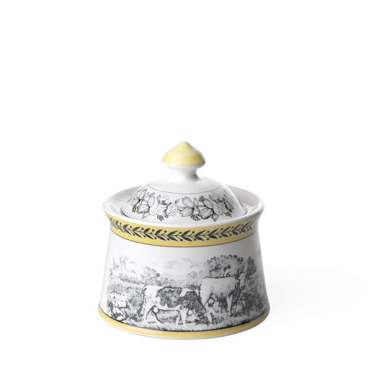 Villeroy und Boch Audun Ferme Zuckerdose, 300 ml, Höhe: 11,4 cm, Premium Porzellan, Weiss/Bunt,