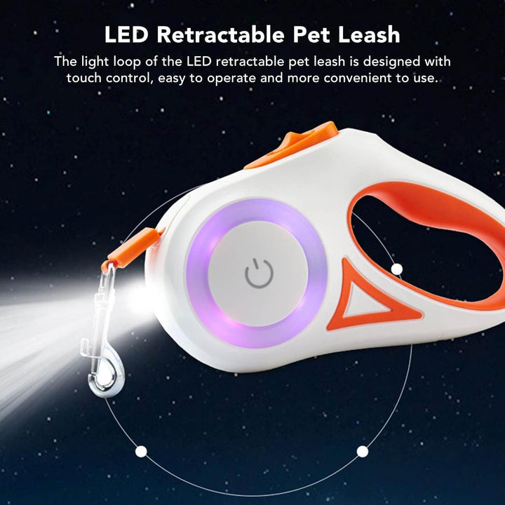 Ausziehbare LED-Hundeleine, Ausziehbare Haustierleine Mit Buntem LED-Licht, Ergonomischer Griff, Hun