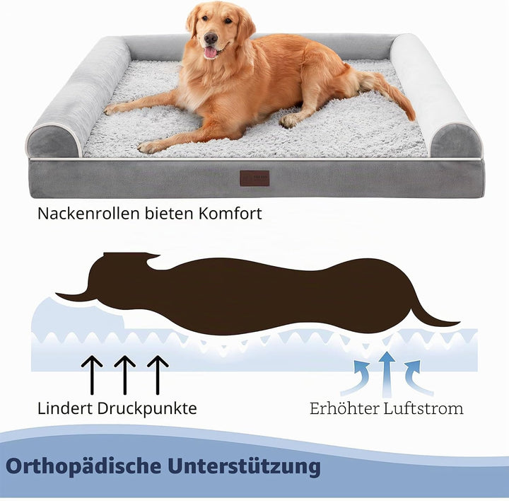 WESTERN HOME Orthopädisches Hundebett mittelgrosse Hunde hundesofa Hundecouch Hunde Bettchen mit Hoh