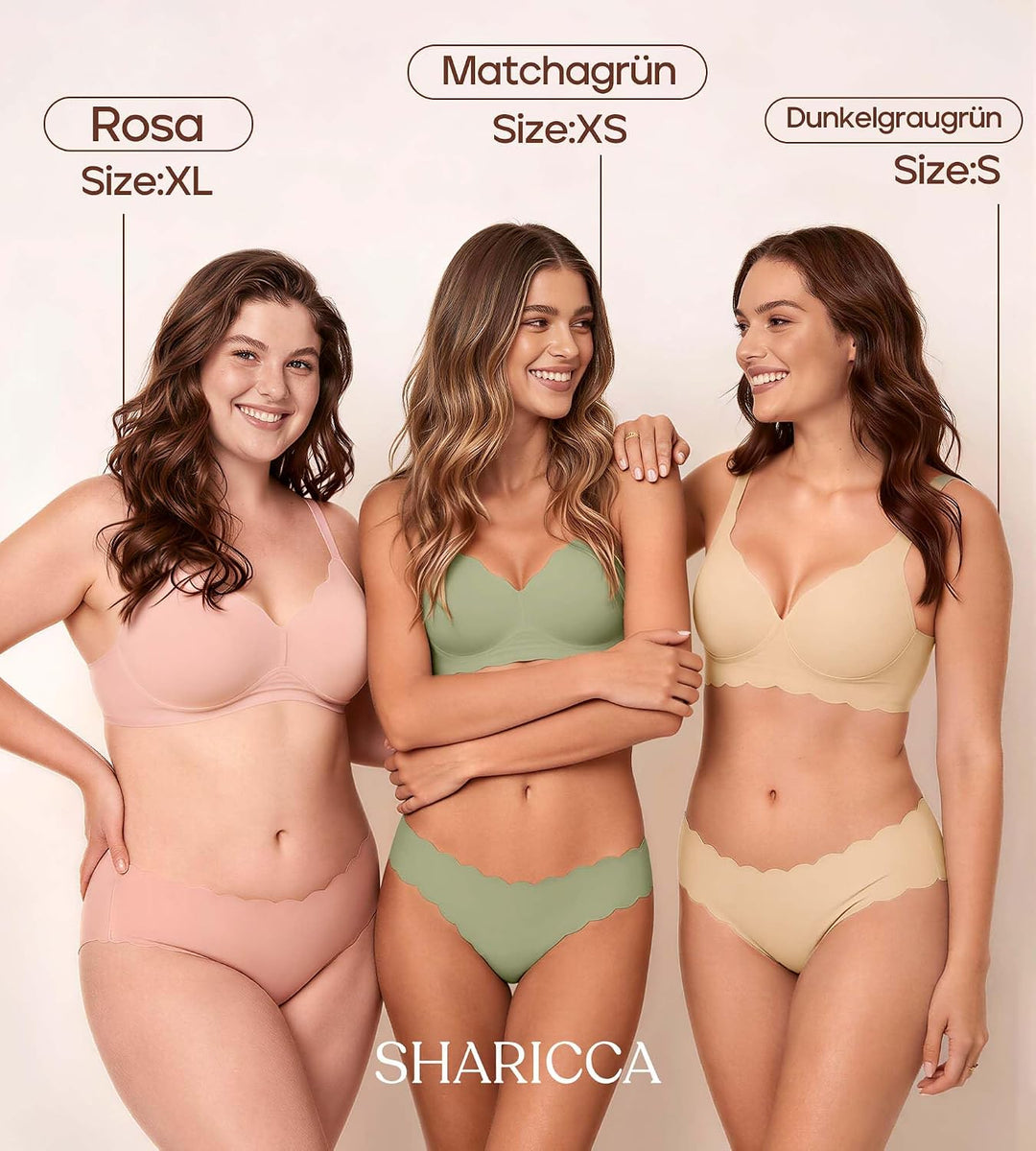 SHARICCA Damen Unterwäsche Nahtlos Slips Stretch Hipster Brazilian Slips Unsichtbar Weich Höschen Pa