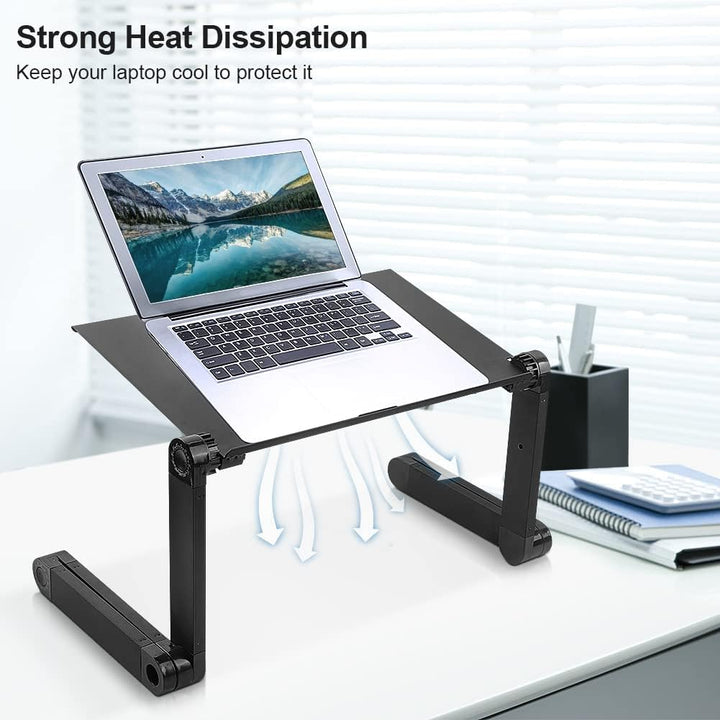 Laptoptisch für Bett, Verstellbarer Notebooktisch mit Abnehmbarer Mausablage, 360° Einstellbar, Falt