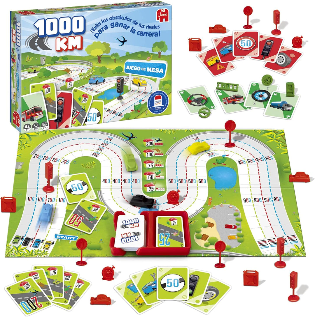 Jumbo - 1000 KM - Familien- und Kinderspiel - 5-99 Jahre - +2 Spieler - Kartenspiel - Spanisch
