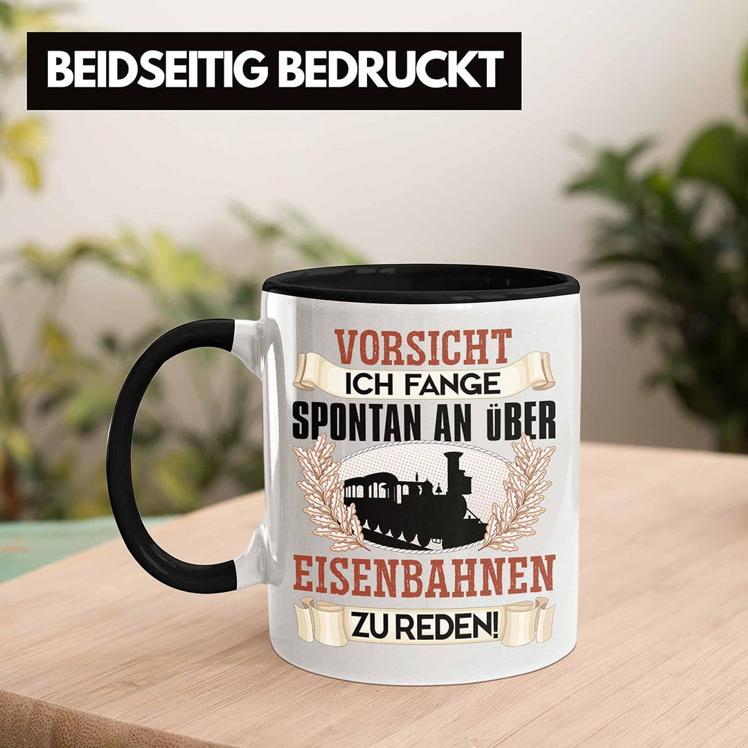 Trendation - Eisenbahner Tasse Geschenk für Modelleisenbahn-Fans Geschenkidee Ich Fange Spotan An Üb