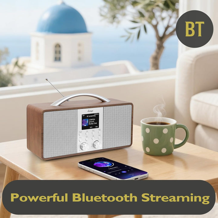 Lemega IR6 Internetradio mit Podcast-Funktion & Bluetooth - DAB/DAB+, UKW Stereo-Radio mit echtem 2.