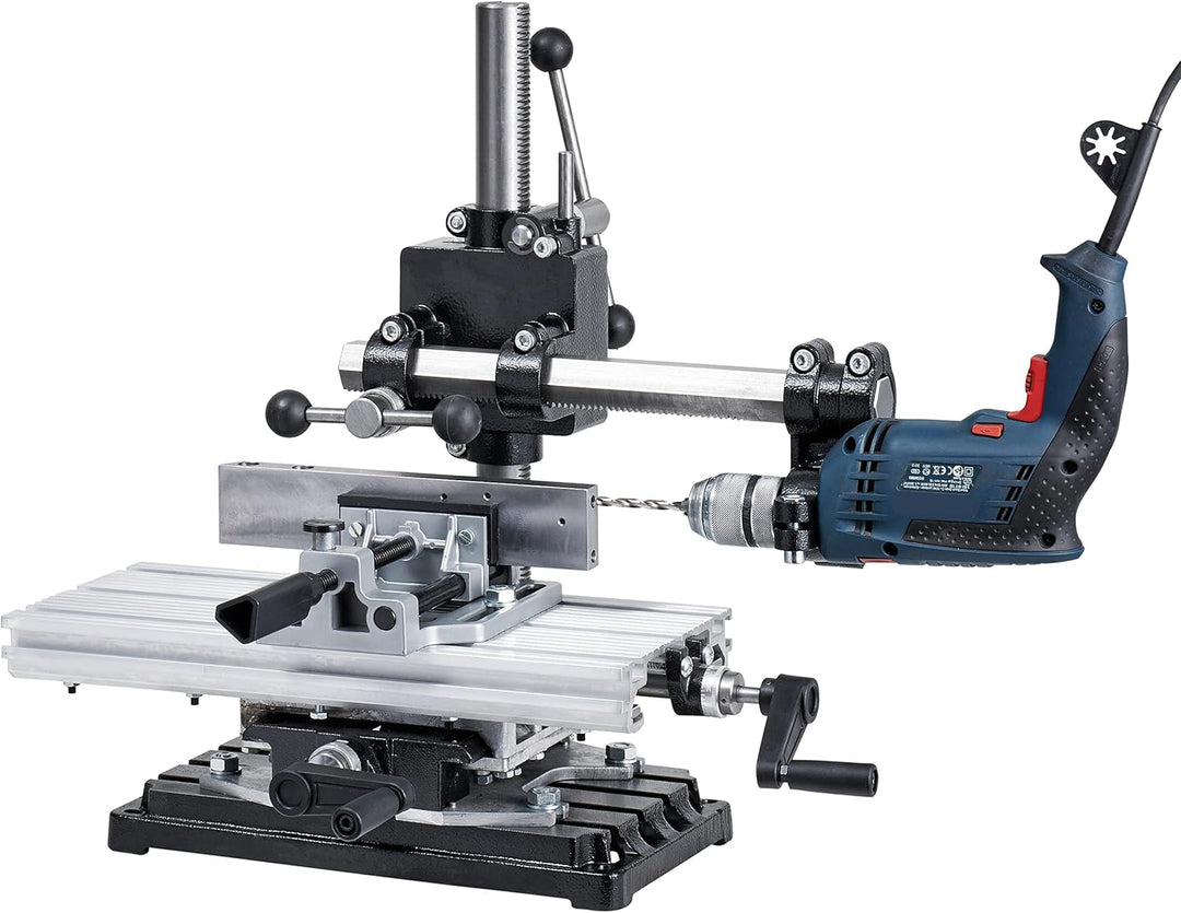 WABECO 2-Achsen Koordinatentisch K400 400 x 180 mm mit Maschinenschraubstock Kreuztisch Bohrtisch fü