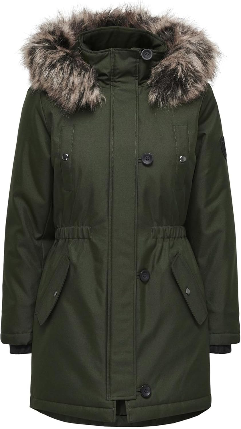 ONLY Damen Mantel XS Rosin/Detail:BROWN FUR, XS Rosin/Detail:BROWN FUR