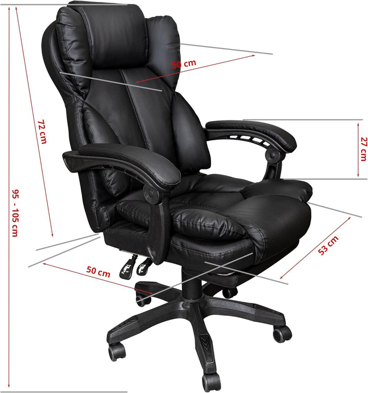 Schreibtischstuhl ergonomisch mit Flexibler Rückenlehne & Kopfstütze - Bequemer Bürostuhl für Schrei