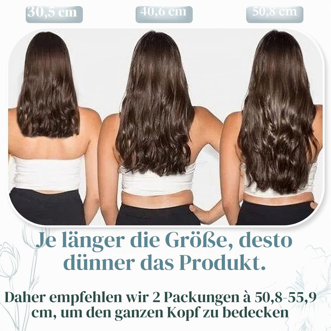 RUNATURE Extensions Echthaar Clip in Braun 50cm 7pcs Echte Haare Echthaar Extensions Clip Braun Clip