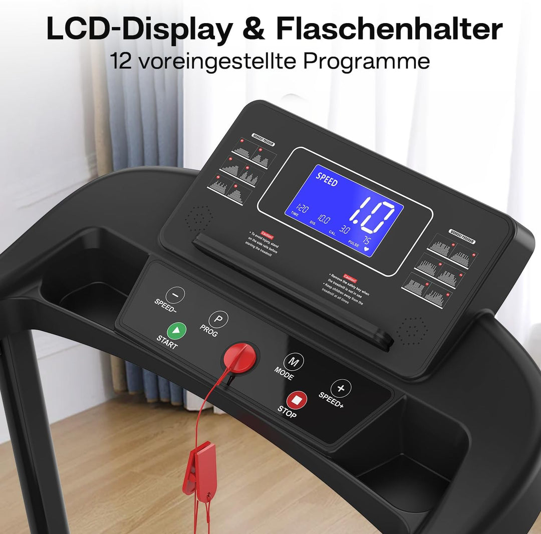 Walking Pad für Senioren, Klappbares Laufband mit Haltegriff & App, Elektrisches Laufband bis 135kg,