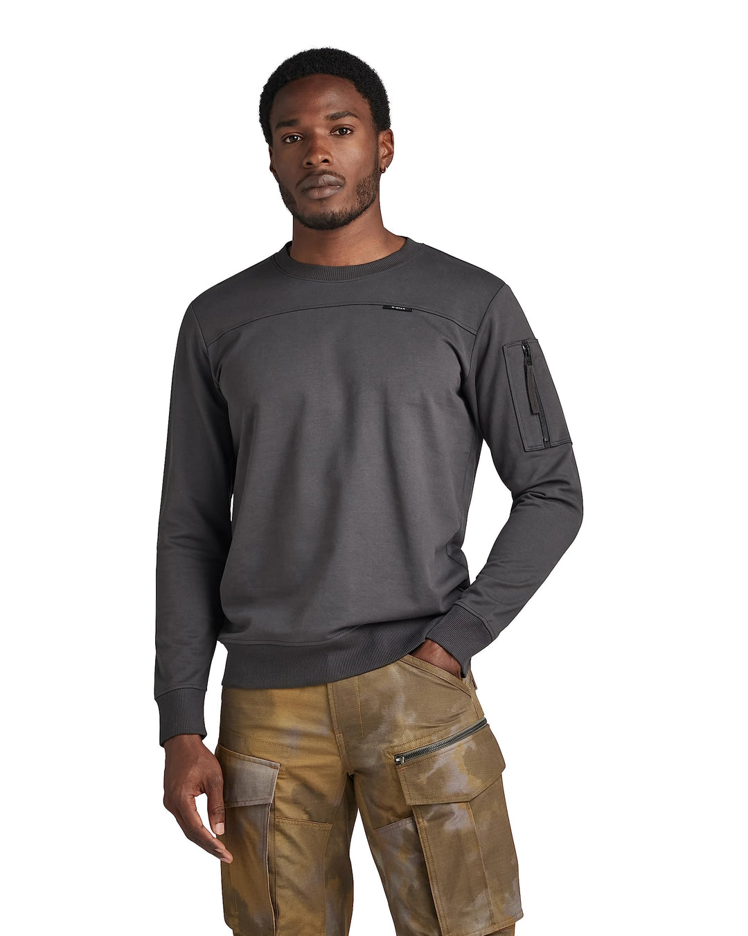 G-STAR Herren Sleeve Pocket Tweeter T-Shirts S Grau (Shadow D23514-d136-992), S Grau (Shadow D23514-