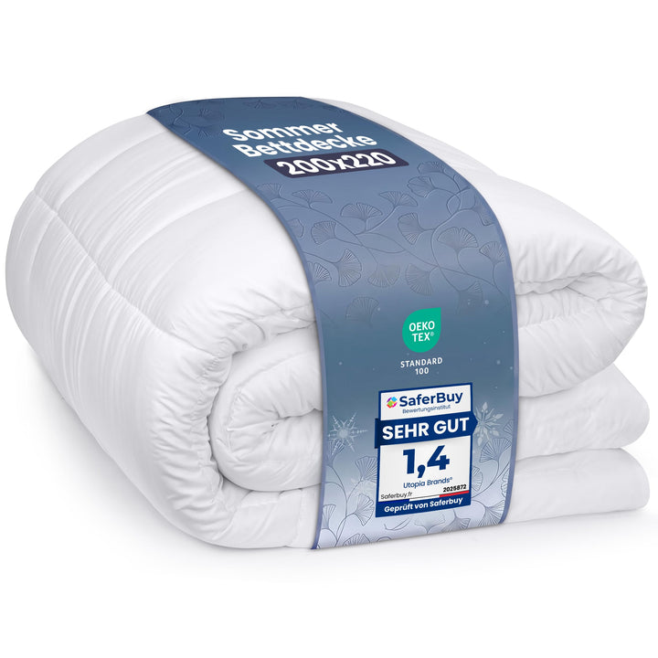 Utopia Bedding Bettdecke 200 x 220 cm, Ganzjahres-Bettdecke, Leichte Bettdecke mit Polyesterfüllung,