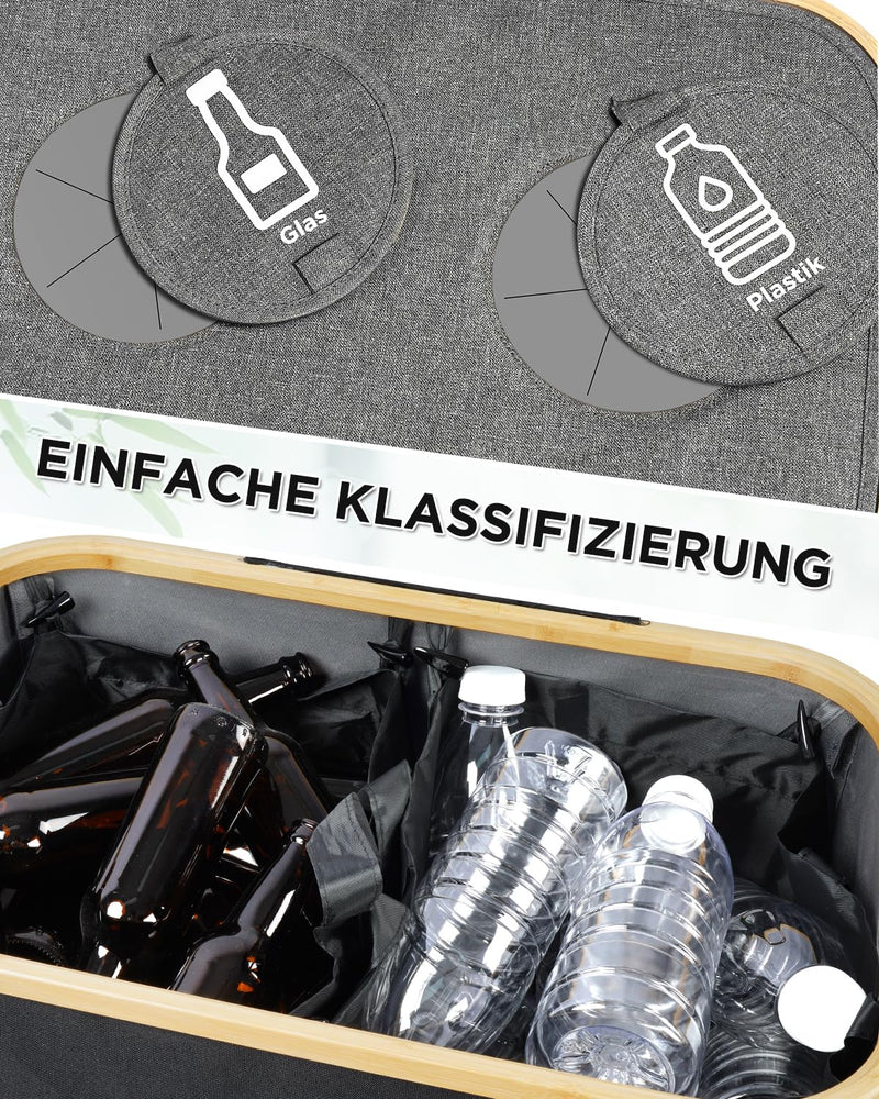 SOUTHGATE Pfandflaschen Sammelbehälter 2 Fächer, 170L Pfandbehälter, Leergut & Altglas Aufbewahrung