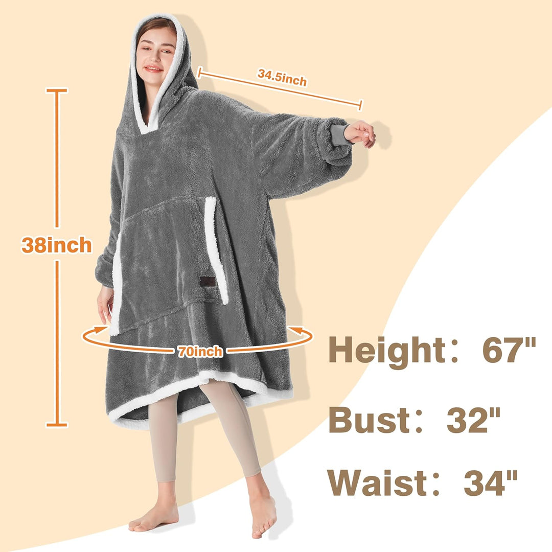 Catalonia Classy Decke mit Ärmel Oversize Hoodie Kuscheldecke-Kuscheldecke Zum Anziehen mit Ärmeln u