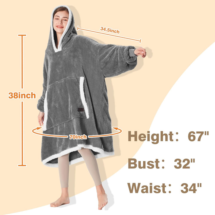 Catalonia Classy Decke mit Ärmel Oversize Hoodie Kuscheldecke-Kuscheldecke Zum Anziehen mit Ärmeln u
