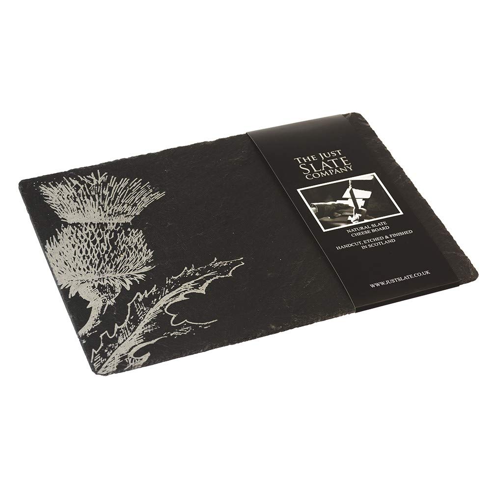 Just Slate 2 x Platzsets mit Distel, Schwarz, 11cm x 11cm