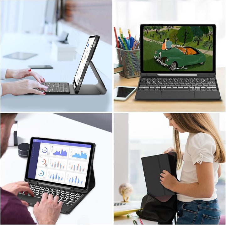 Samsung Galaxy Tab S9 FE Hülle mit Tastatur, Samsung Tablet Tastatur mit Touchpad für Galaxy Tab S9