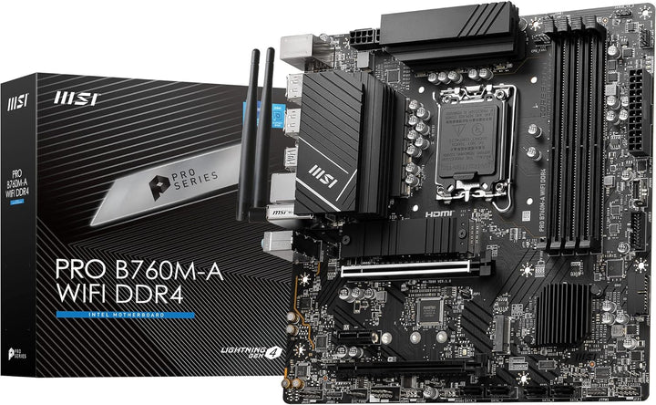 MSI PRO B760M-A WiFi DDR4 Mainboard Micro-ATX - Unterstützt Intel Core Prozessoren der 12. und 13. G