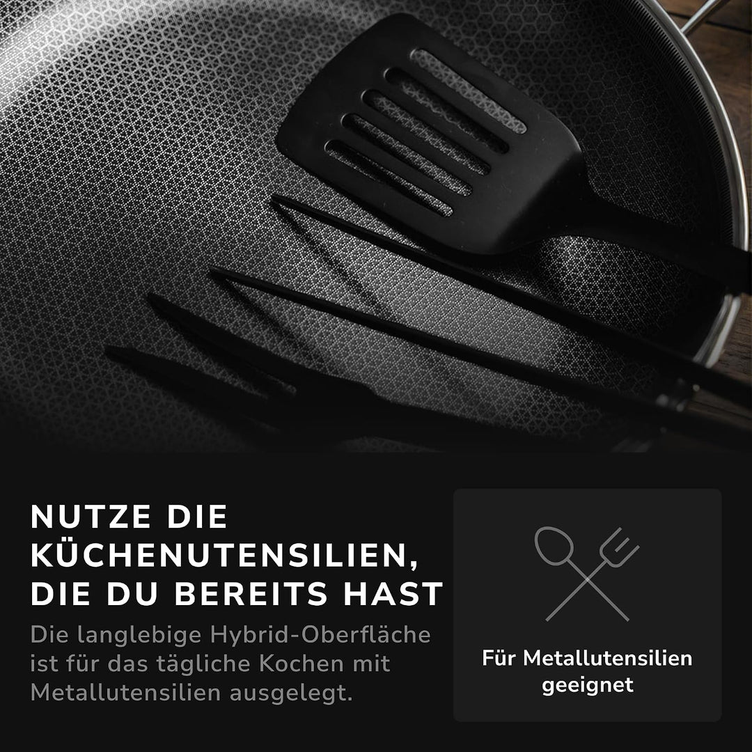 Onyx Cookware Bratpfanne 30 cm | Beschichtete Pfanne Induktion | Für alle Herdarten | Kratzfeste Ant