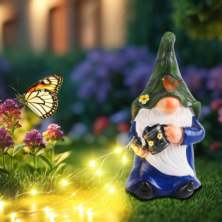 JALIGHTS Solar Gartenzwerg Gartendeko Figuren,24CM gartenzwerge für aussenDraussen Wetterfest mit LE