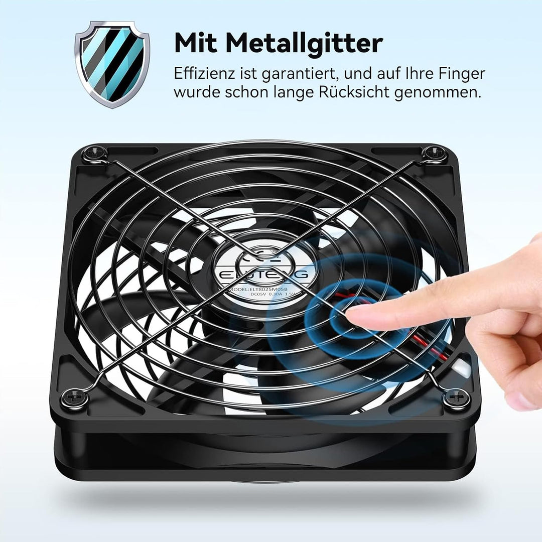 ELUTENG 2 in 1 USB Ventilator 140mm USB Lüfter 5V, Doppel PC Ventilator USB Computer Lüfter 140mm Kl
