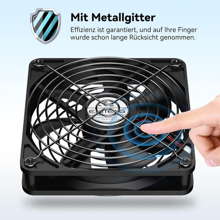 ELUTENG 2 in 1 USB Ventilator 140mm USB Lüfter 5V, Doppel PC Ventilator USB Computer Lüfter 140mm Kl