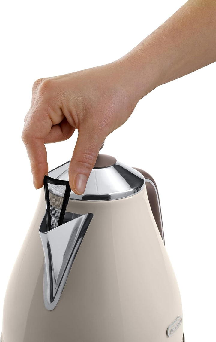 De'Longhi Wasserkocher Icona Vintage KBOV2001.BG - 1,7 l mit Wasserstandsanzeige und 360° Basis, Ede