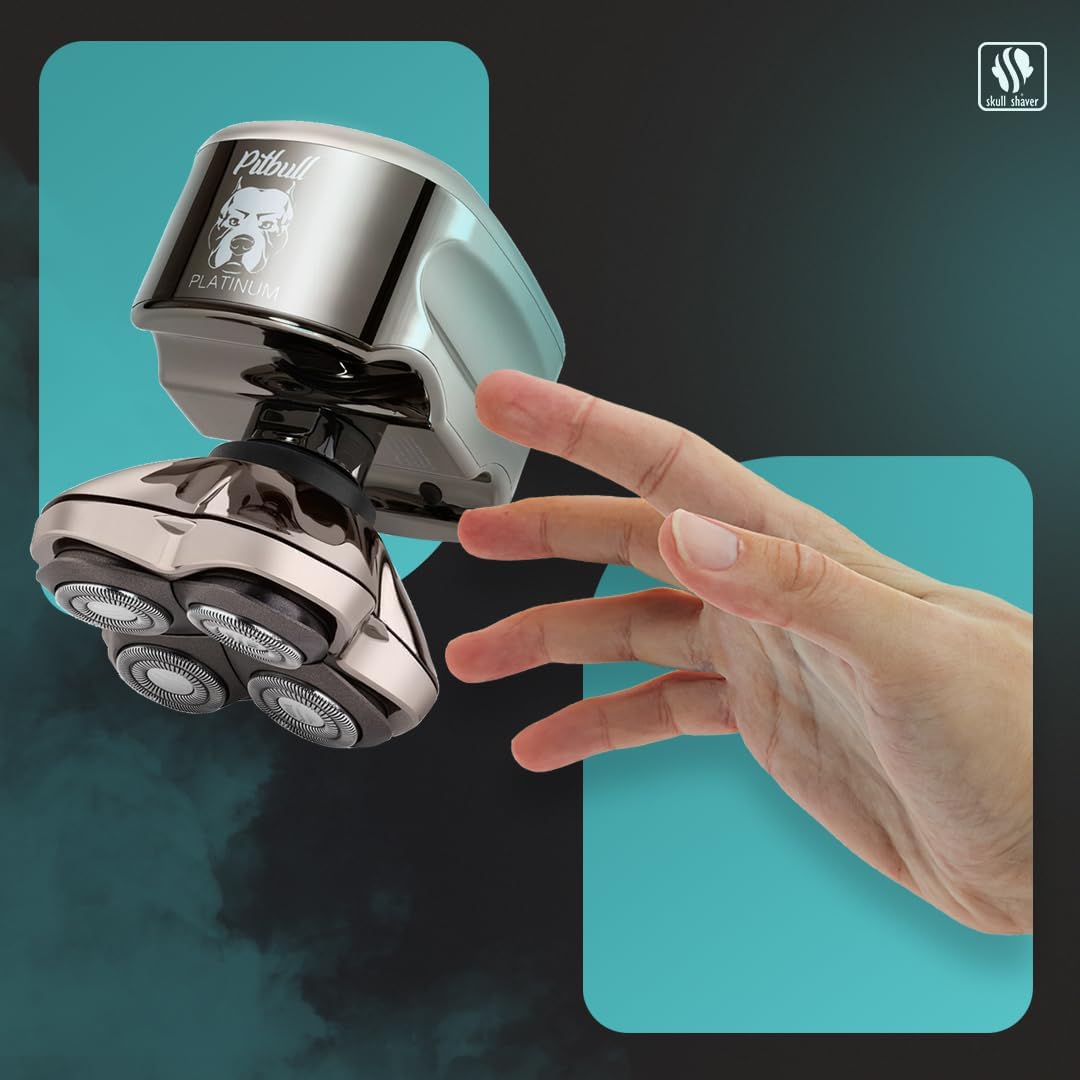 Skull Shaver Pitbull Platinum PRO Gesichts- und Kopfrasierer mit Bonus-CR-3-Klinge