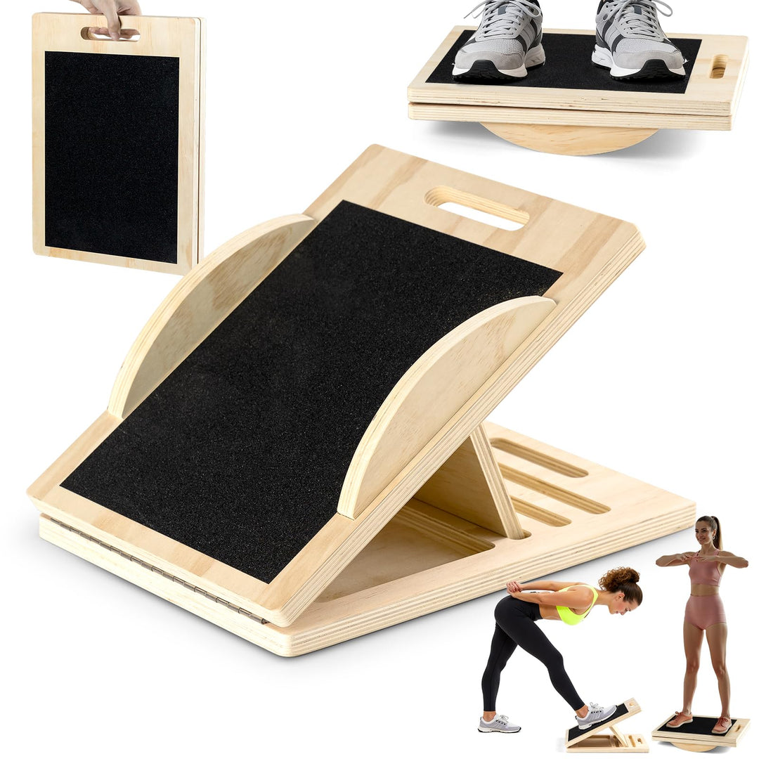 2 in 1 Wadendehner Balance Board erwachsene Schrägbrett aus Holz Gleichgewichtstrainer balanceboards
