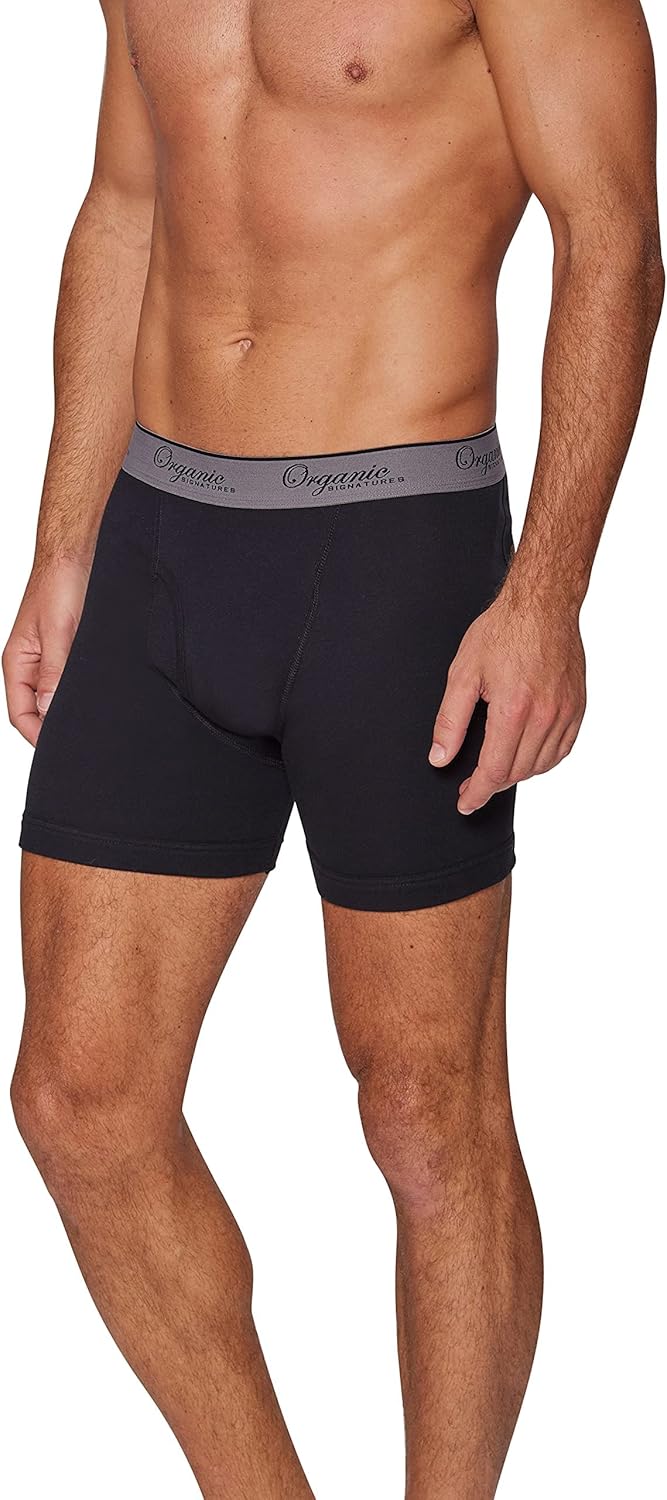 Organic Signatures 3er-Pack weiche, Bequeme Herren-Boxershorts aus 100% Bio-Baumwolle L Schwarz, L S