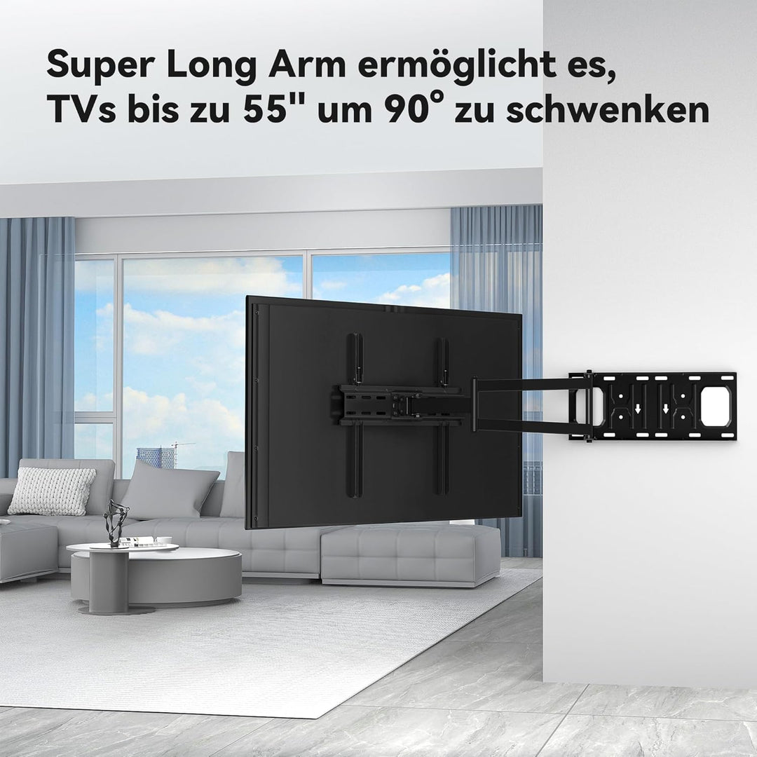 FORGING MOUNT TV Wandhalterung mit Langem Gelenkarm 650mm für 26-65 Zoll Flach & Curved Fernseher, S