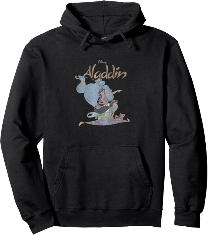 Disney Aladdin Group Shot Distressed Flying Buddies Pullover Hoodie