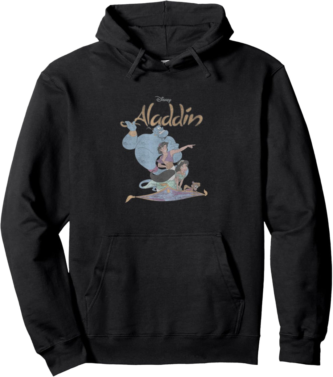 Disney Aladdin Group Shot Distressed Flying Buddies Pullover Hoodie