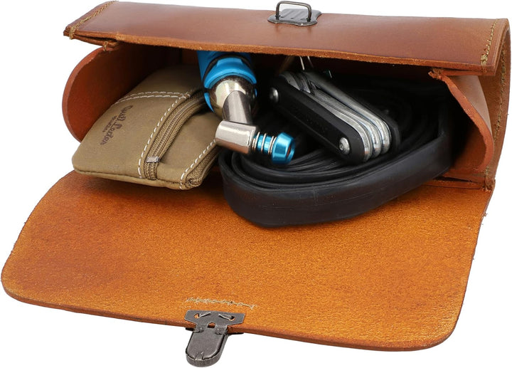 Gusti Leder - Marti Satteltasche Lenkertasche Fahrradtasche Ledertasche Vintage Braun Leder
