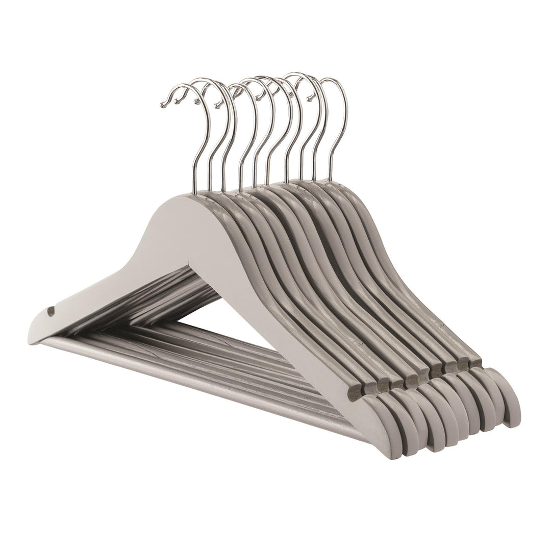 Harbour Housewares 10x Grau Kinder-Kleiderbügel aus Holz - Klein Kinder Mantel Kleidung für Baby, Kl