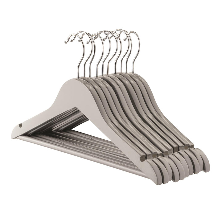 Harbour Housewares 10x Grau Kinder-Kleiderbügel aus Holz - Klein Kinder Mantel Kleidung für Baby, Kl
