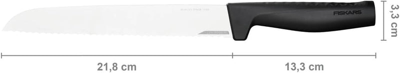 Fiskars Brotmesser, Hard Edge, Elegantes Design, Gesamtlänge: 35,1 cm, Rostfreier Stahl/Kunststoff,