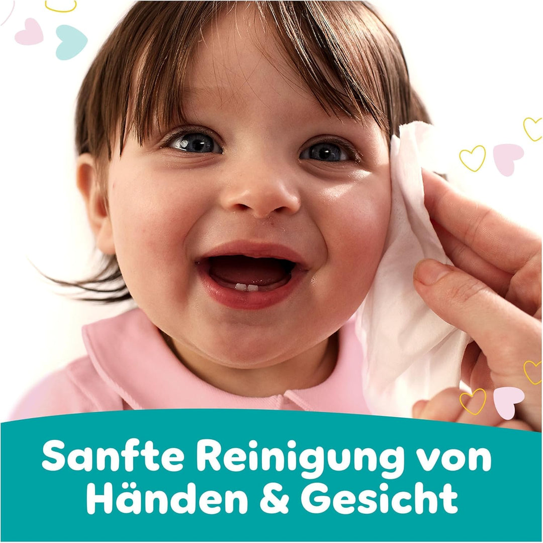 Pampers Sensitive Feuchttücher 12 Packungen mit 52 Stück - 624 Feuchttücher, ohne Duft, für eine san