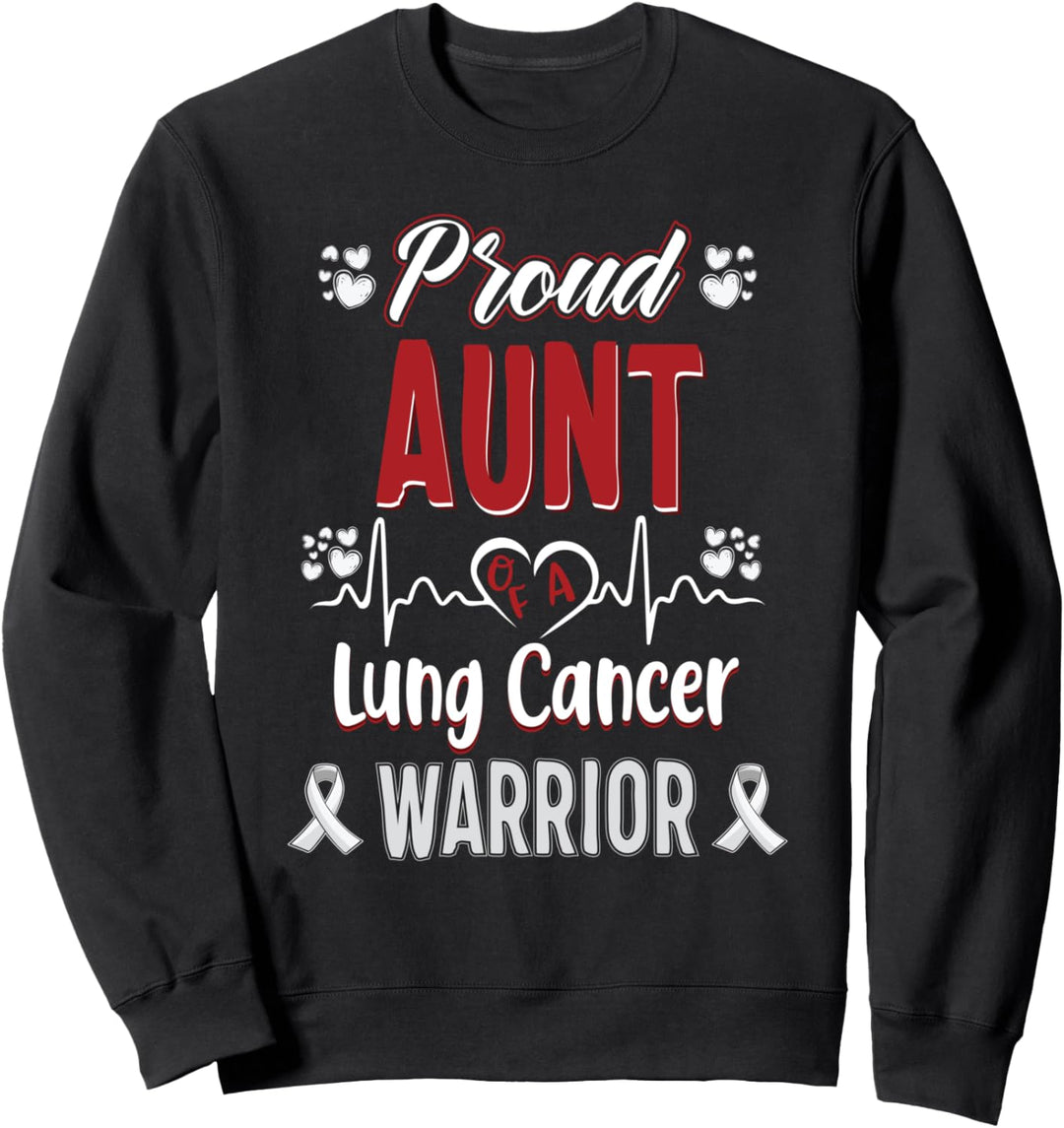 stolze Tante Lungenkrebs-Krieger Bewusstseinsband weiss Sweatshirt