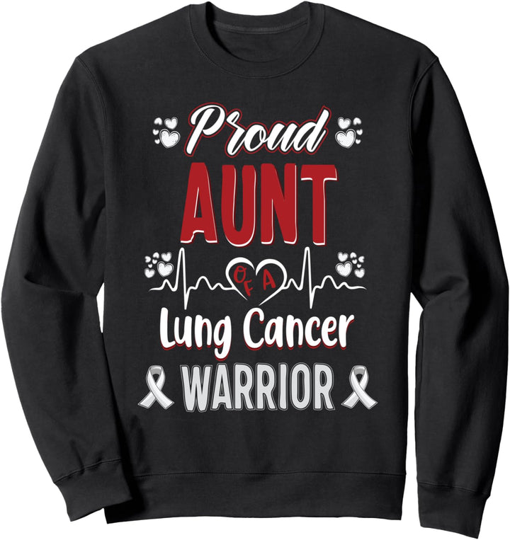 stolze Tante Lungenkrebs-Krieger Bewusstseinsband weiss Sweatshirt