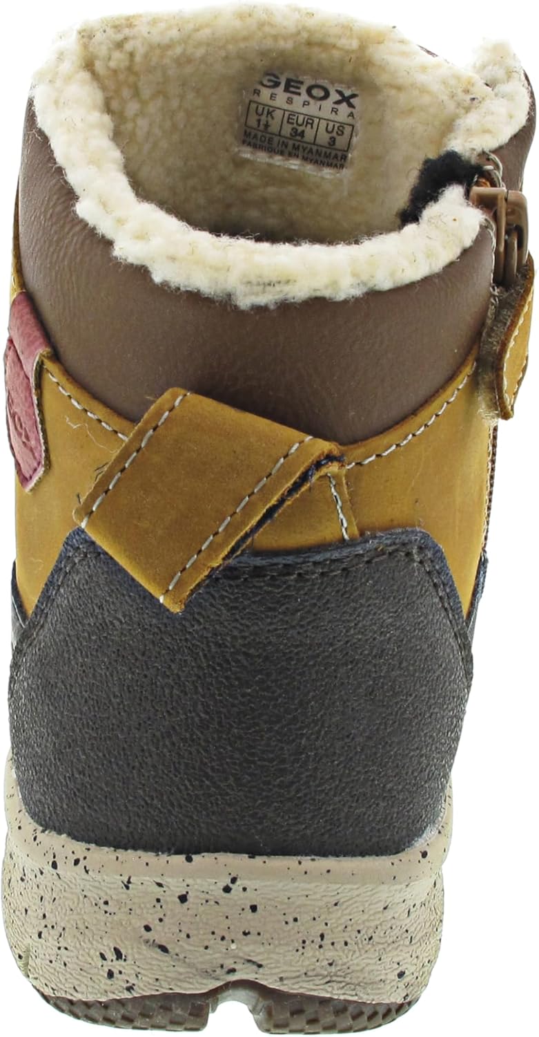 Geox Jungen J Flexyper Boy B ABX Snow Boot, Lt Brown Dk Red