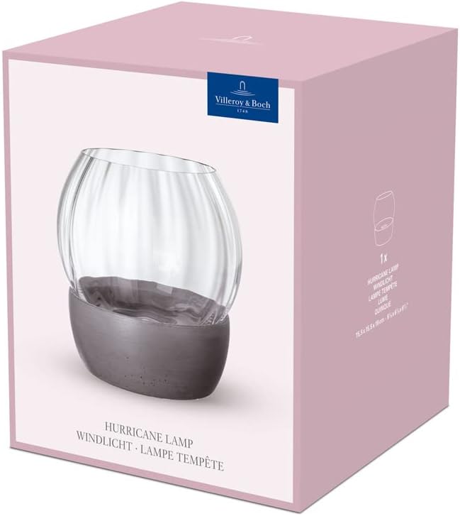 Villeroy & Boch – Rose Garden Home Windlicht, 155 mm, Kristallglas/Beton Windlicht 15,5 cm, Windlich