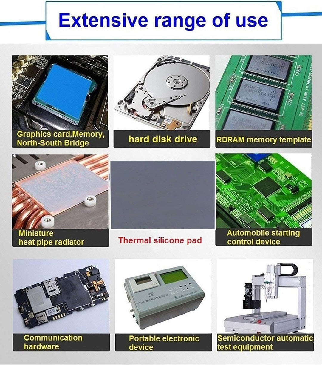 Wärmeleitpads 12,8 W/mK, 120x120x0.5mm, Silikon Thermal Pad für Kühlkörper/GPU/CPU/LED-Kühler, 0.5mm
