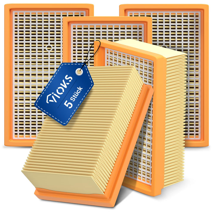 VIOKS 5x Flachfaltenfilter Staubsauger Filter Ersatz für Kärcher KFI 4410 2.863-005.0 28630050 MV4 M