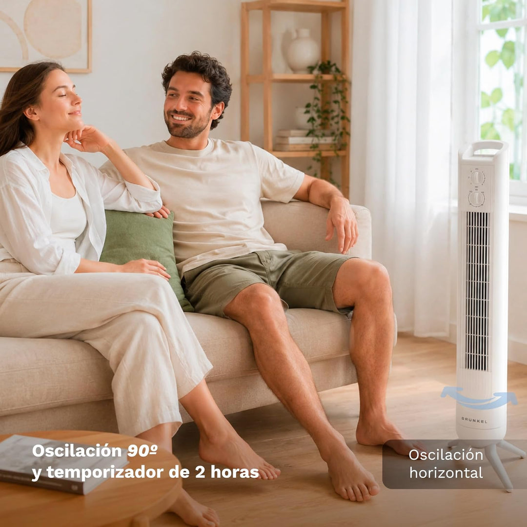 Grunkel Turmventilator TF-324BL mit Leistung: 45 W, 3 Geschwindigkeitsstufen, Oszillation 90°, leise