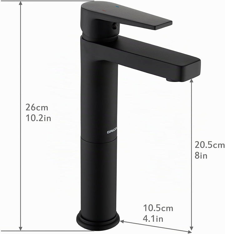 GRICOL Wasserhahn Bad Waschbecken Massives Messing Mischbatterie Einhebelmischer Badarmaturen Kaltwa