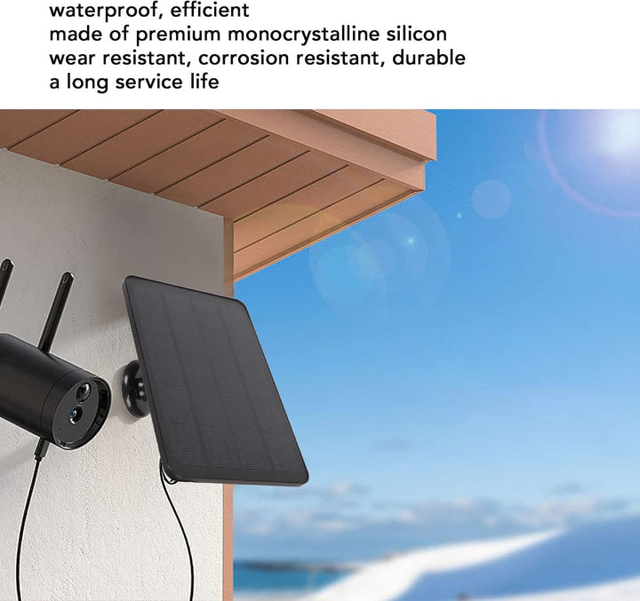 Kamera Solarpanel, IP65 Hocheffizienz 5V 4W monokristallines Silizium -Solarladegerät für Überwachun