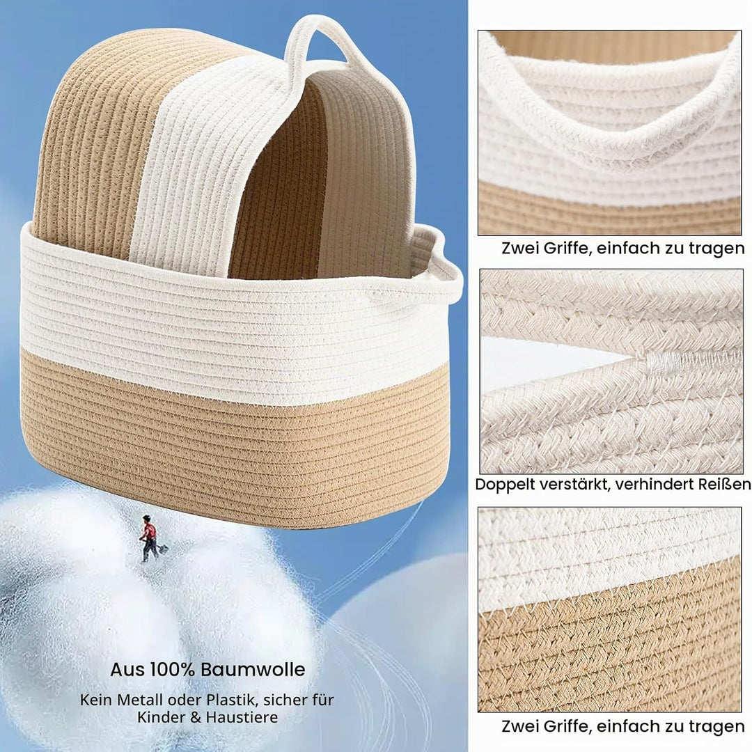Baumwollseil gewebter Aufbewahrungskorb, verwendet für Baby Hamper Spielzeug Organizer, Geschenkkörb