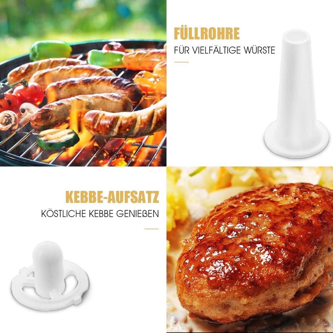 COSTWAY Elektrischer Fleischwolf Wurstmaschine Wurstfüller mit Wurstaufsatz / 1200W / Metallgetriebe