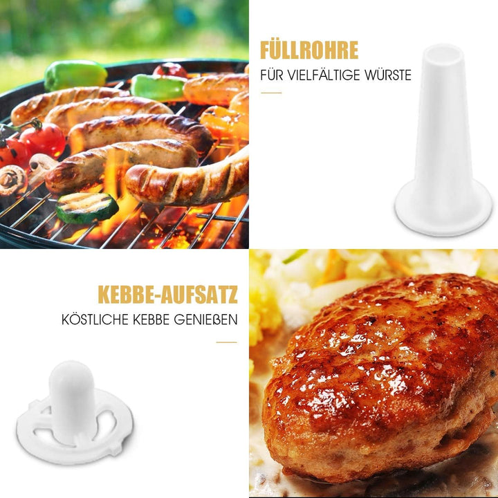 COSTWAY Elektrischer Fleischwolf Wurstmaschine Wurstfüller mit Wurstaufsatz / 1200W / Metallgetriebe